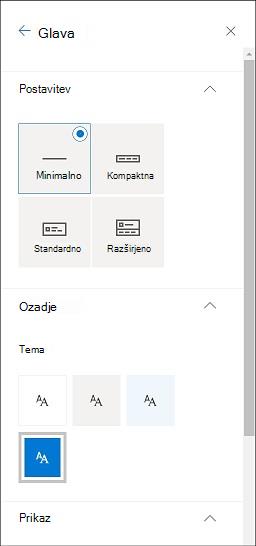 Spreminjanje glave videza