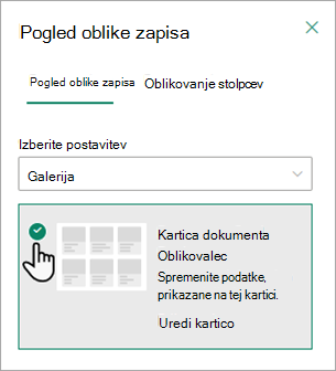 S programom Document Card Designer lahko spremenite informacije, prikazane na vsaki kartici.
