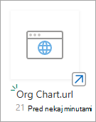 Posnetek zaslona novega URL-ja v SharePointovi sodobni knjižnici dokumentov.