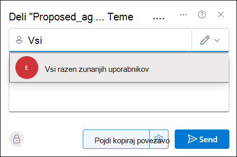 Dajte dokument v skupno rabo za vse s pogovornim oknom za skupno rabo