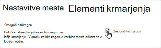 Odstranjevanje menija za hitri zagon