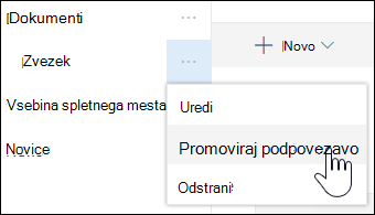 Povišanje pod-povezave na primarno povezavo