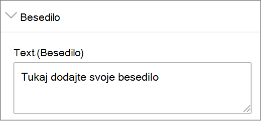 Vnos besedila