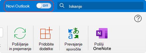 Stikalo za nov Outlook for Mac