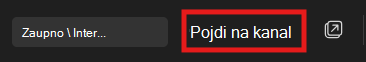 Posnetek zaslona, ki prikazuje odpiranje kanala.