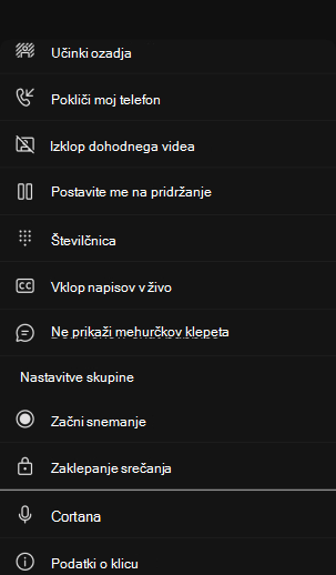 Razširjeni kontrolniki za mobilna srečanja