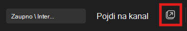 Posnetek zaslona, na katerem je prikazana ikona, s katero lahko odprete pogovor v kanalu.