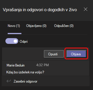 Nov zavihek je prvi zavihek