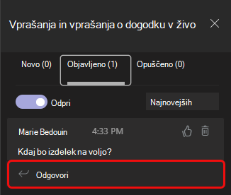 Drugi zavihek je objavljeno