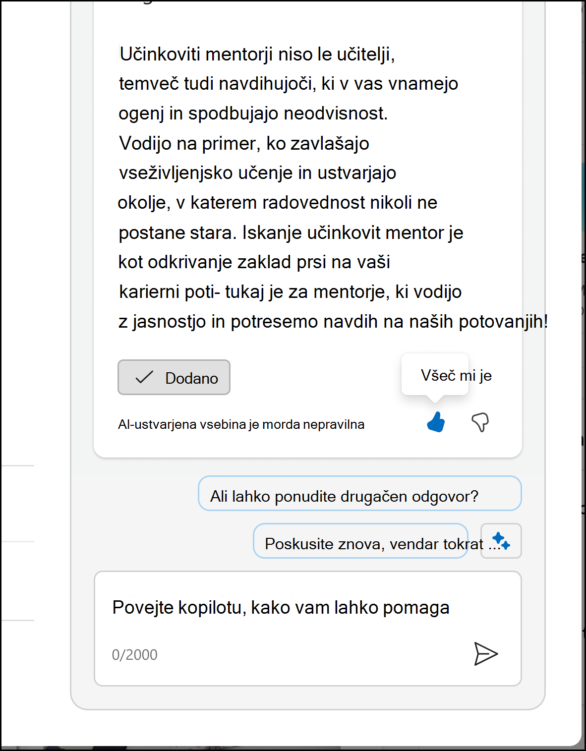 Posnetek zaslona prikazuje ikone palcev, ki jih uporabljate za odklepanje obrazca za povratne informacije.