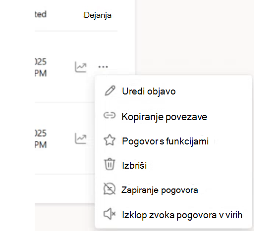 Pogovorno okno »Objava strani«