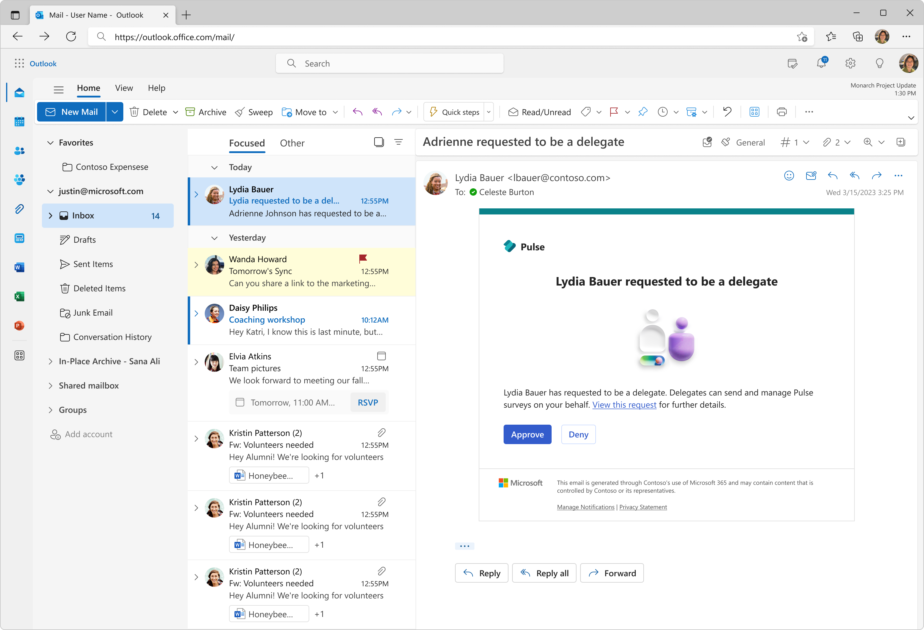 Pooblaščenec sproži zahtevo, da je pooblaščenec za drugega uporabnika.