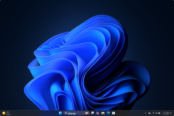 Posnetek zaslona temnega načina v sistemu Windows 11.