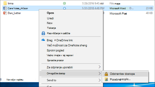 Ustavi skupno rabo datoteke prek omrežja