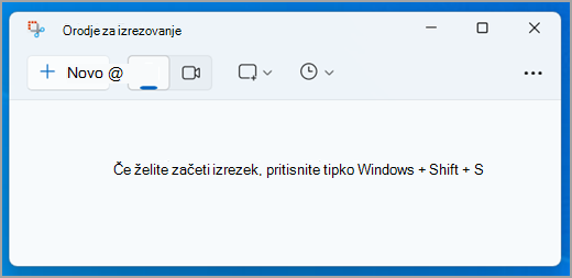 Vmesnik orodja za izrezovanje v Windows 11.