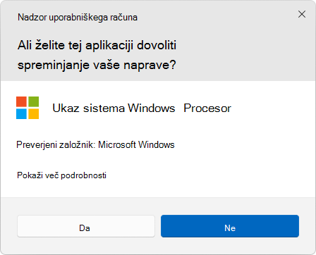 Screenshot of the UAC dialog box.
