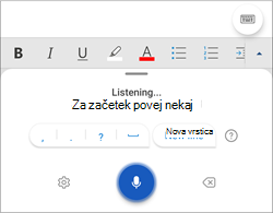 Posnetek zaslona nareka v telefonu s sistemom Android.