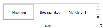 Izbiranje sloga v Wordu