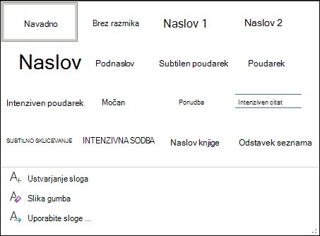 Knjižnica slogov v Wordu
