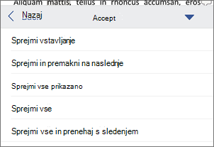 Sprejemanje sledenih sprememb