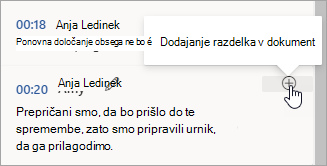 Izberite »Dodaj razdelek dokumentu« 
