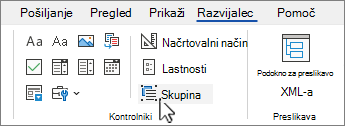 Gumb za nadzor skupine