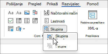 Kontrolni meni skupine