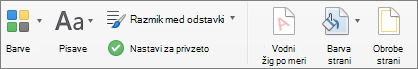 Options for customizing a theme on the Design tab