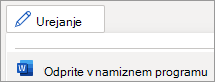 Editing mode menu, Open in Desktop App command