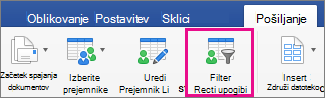 Click to filter mail merge list