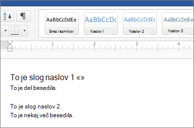 Examples of Heading 1 and Heading 2 styles in a document