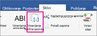 On the References tab, the Endnote button is highlighted