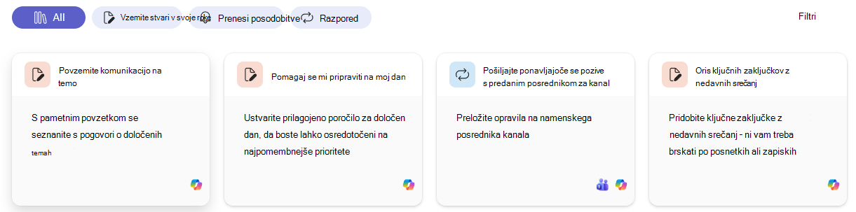 Izberite predlogo storitve Copilot
