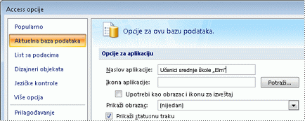Dodavanje prilagođenog naslova aplikaciji
