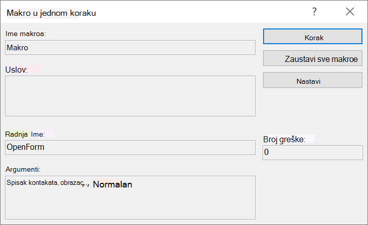 Dijalog „Makro u jednom koraku“