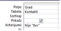 Da biste izuzeli reč ili frazu, koristite kriterijume Not praćene rečju ili frazom koju želite da izuzmete.