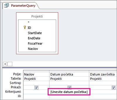 Jednostavan upit parametra.