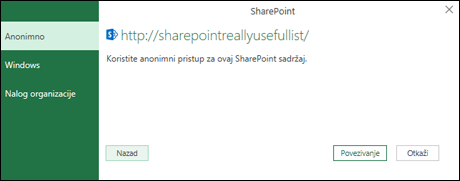 Excel Power Query povezivanje sa dijalogom 