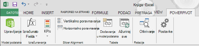 Power Pivot kartica na traci