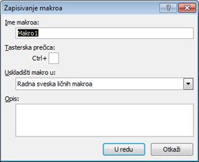 Dijalog „Zapisivanje makroa“