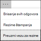 Nabavite opciju rezimea veze u programu Microsoft Forms
