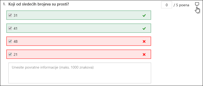 Odgovore na kvizove.