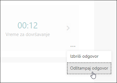 Print response option in Microsoft Forms