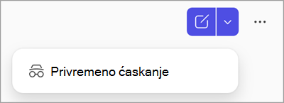 Snimak ekrana privremenog dugmeta za ćaskanje u Copilot Chat