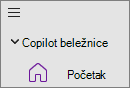 Opcija Copilot beležnice u programu OneNote