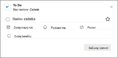 Snimak ekrana koji prikazuje iskačući dijalog 