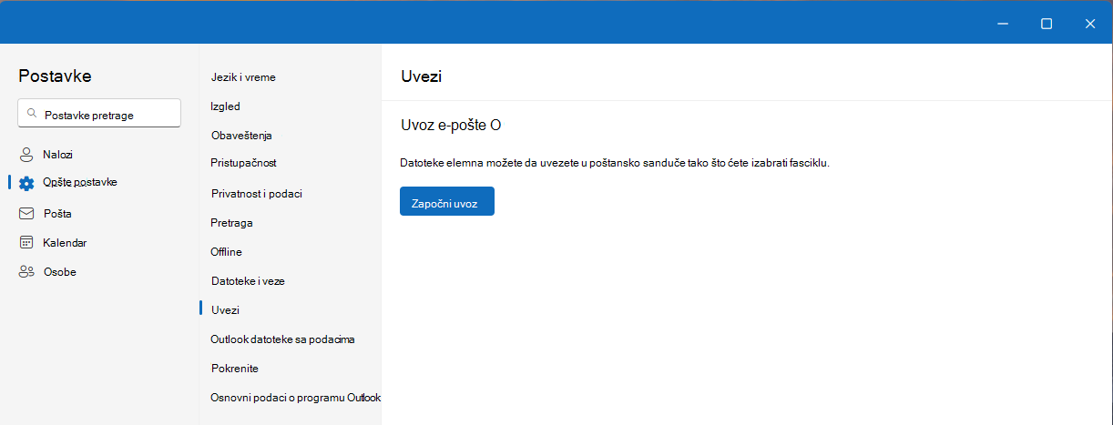 Masovni uvoz .eml datoteka