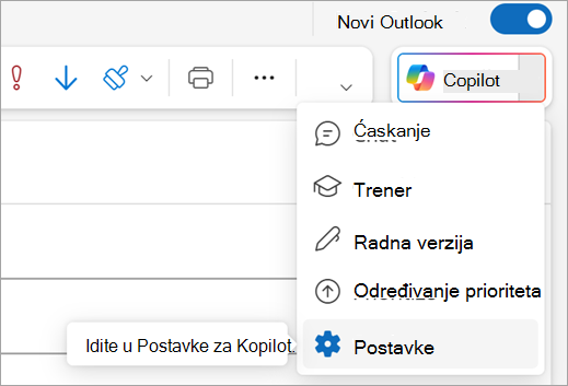 Prikazuje opciju 