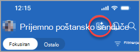 Prikazuje ikonu sa leve strane zvona sa obaveštenjem, koja prikazuje e-poruke visokog prioriteta ili e-poruke na koje je potreban odgovor.
