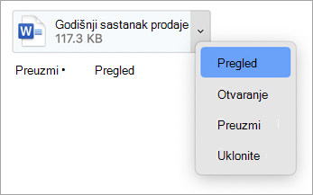 U padajućem meniju izaberite stavke 